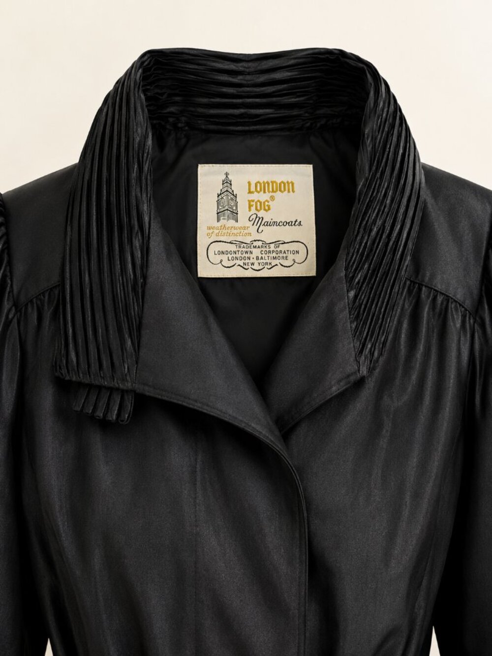 Rare VTG London Fog Maincoats Pleated Collar Belted Rain Trench Coat USA 16